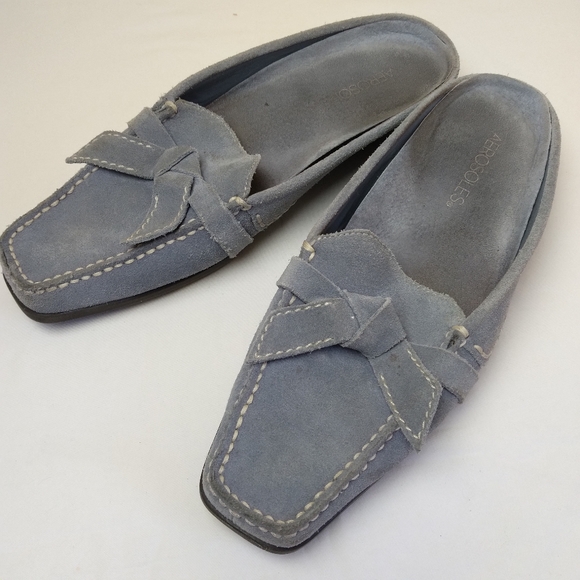 Aerosoles Marine Bio Light Blue Suede Slide Mule Shoes 7.5B - Picture 13 of 15